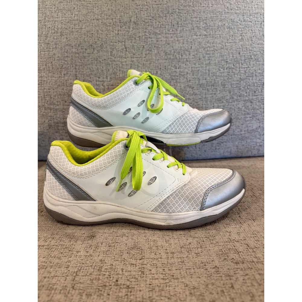 Vionic Womens White Silver Lime Green Active‎ Walking Sneakers 1st Ray Tech